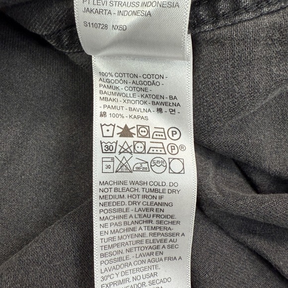 Levi Strauss Jackson Worker Relaxed Fit Charcoal Gray Long Sleeve Shirt Mens XL - Picture 7 of 7